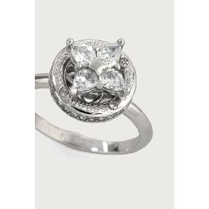 Guess пръстен дамски от неръждаема стомана SPINNING BLOOM (JUBR06.464JW)