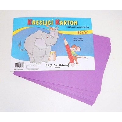 Karton kreslící A4/50ks FIALOVÝ 180g/bal.