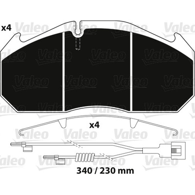 VALEO Sada brzdových destiček, kotoučová brzda OPTIPACK 882213
