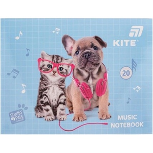 Kite Нотна тетрадка Kite Studio Pets A5 20 л (1120053-SP26-405)