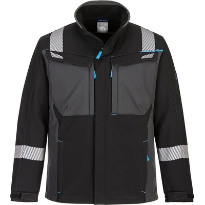 Portwest modaflame wx3 fr704 / Софтшел яке с огнеупорна и светлоотразителна материя, еластично - черно xxxl (fr704bkrxxxl)