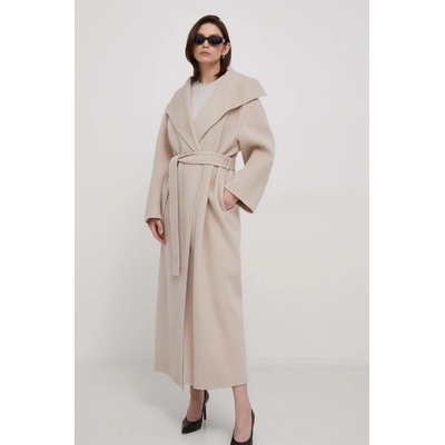 Calvin Klein vlnený kabát šedá oversize K20K206746