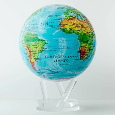 MOVA Modrá reliéfní mapa samootáčecí glóbus 6in / 15,3cm