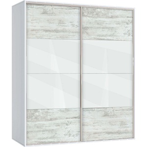 Bogdan Furniture G Двукрилен гардероб с плъзгащи врати Мебели Богдан Модел bm-ava 5, кристал с бяло - memo