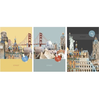 STREET Тетрадка с телчета А5, 60 листа, ШР, БГ, City Break (27136-А-CITY BREAK)