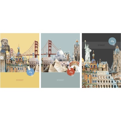 STREET Тетрадка с телчета А5, 60 листа, ШР, БГ, City Break (27136-А-CITY BREAK)