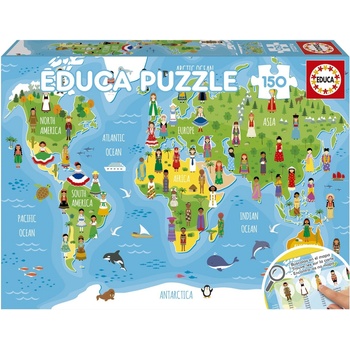 Educa Детски пъзел Educa от 150 части - Момичетата на света (EDU20477)