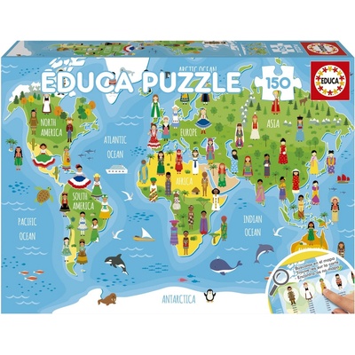 Educa Детски пъзел Educa от 150 части - Момичетата на света (EDU20477)