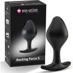 Mystim Rocking Force S - електро анален плъг - малък (черен)
