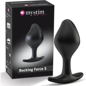 Mystim Rocking Force S - електро анален плъг - малък (черен)