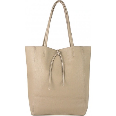 Kožená shopper kabelka 396 šedohnědá