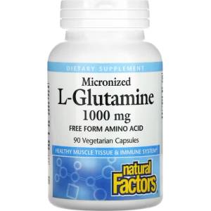 Natural Factors L-Glutamine 1000 mg | Micronized [90 капсули]