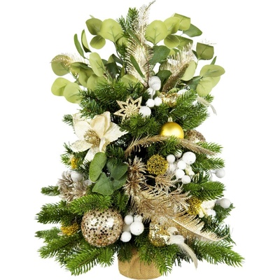 LAALU Ozdobený stromeček NĚŽNÁ CHAMPAGNE II 60 cm s LED OSVĚTLENÍM s 50 ks ozdob a dekorací