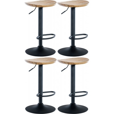 Design-Shop Skelde čierna / masívne drevo / Natura 4 ks
