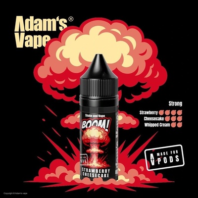 Adams vape Boom! Shake & Vape Strawberry Cheesecake 5 ml – Zboží Dáma