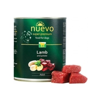 nuevo Dog Lamb and Potato-Консервирана храна за израснали кучета с агнешко и картофи, 800 гр
