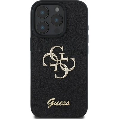 GUESS Калъф Guess - PU Fixed Glitter 4G Metal Logo, iPhone 16 Pro Max, черен (3666339328474)