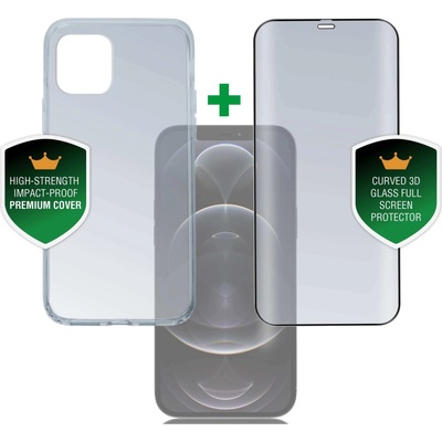 4smarts 360° Premium Protection Set - хибриден удароустойчив кейс и стъклено защитно покритие за дисплея на iPhone 12 Pro Max (прозрачен)