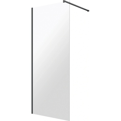 Omnires Marina sprchová zástěna walk-in 110 cm černá matný/průhledné sklo DNR11XBLTR