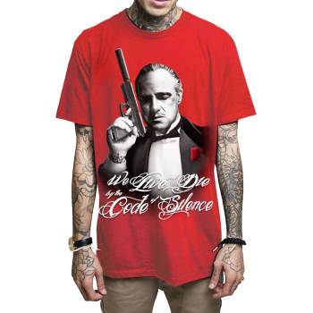 Image 1 of MAFIOSO мъжка тениска mafioso - silencer - ЧЕРВЕНА- maf034