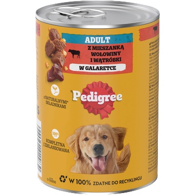 PEDIGREE Adult 400g консерва - пълноценна влажна храна за възрастни кучета, с говеждо месо в желе