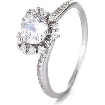 DELIS Пръстен от сребро 925, jw1335, дизайн на сърце, с родиево покритие (jw1335)