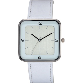 NeXtime Ръчен часовник Square Wrist със сребрист диск бял (6021ZI)