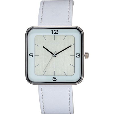 NeXtime Ръчен часовник Square Wrist със сребрист диск бял (6021ZI)