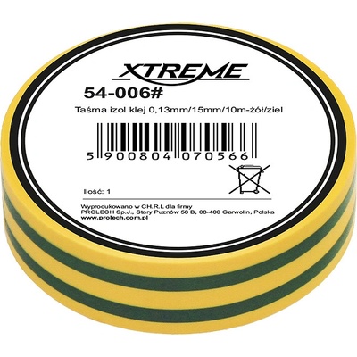 Xtreme Izolačná páska 15 mm x 0,13 mm x 10 m 54-006 žltá/zelená