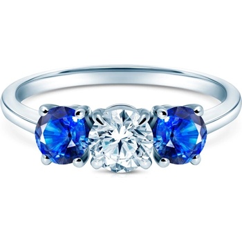 SAVICKI Пръстен Savicki: бяло злато, сини сапфири, диамант