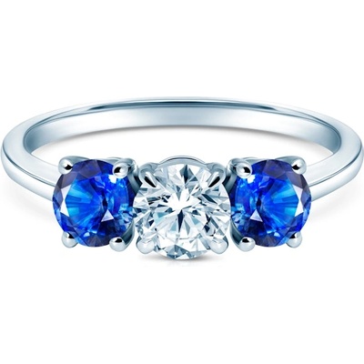 SAVICKI Пръстен Savicki: бяло злато, сини сапфири, диамант
