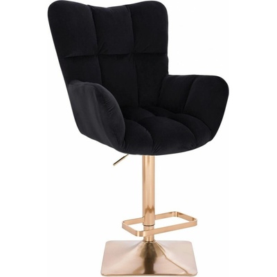 LuxuryForm Design Aurora Velur na zlatej hranatej podstave čierne
