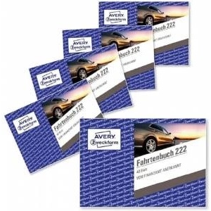 Avery Zweckform 222-5 softcover car logbook (tax office recognized, DIN A6 landscape 148x105mm, 112 pages | 385 trips, Germany & Austria, delimitation of private/business trips) pack of 5