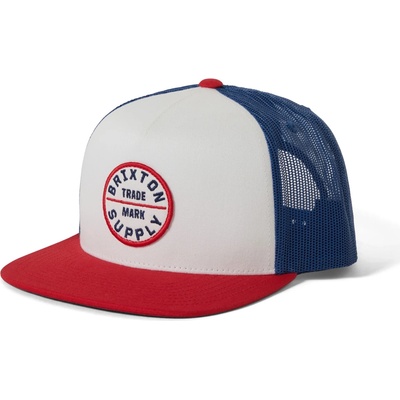 Brixton Мъжка шапка с козирка Brixton Oath MP Trucker Hat Cap - White / Midnight Blue / Adrenaline - размер One Size (904-4892-0211)