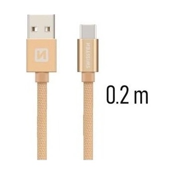 Swissten USB-C (Type-C) 0,2m zlatý 43815