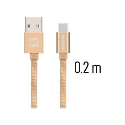 Swissten USB-C (Type-C) 0,2m zlatý 43815