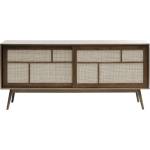 Unique Furniture Тъмнокафяв нисък скрин от декор от дъб с плъзгащи се врати 180x80 cm Barrali - Unique Furniture (46712931)
