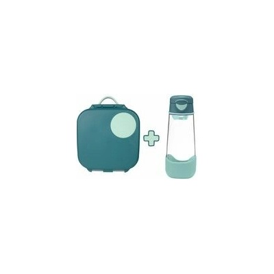 B.box Box na občerstvenie stredný + Fľaša Sport na pitie 600 ml set emerald forest