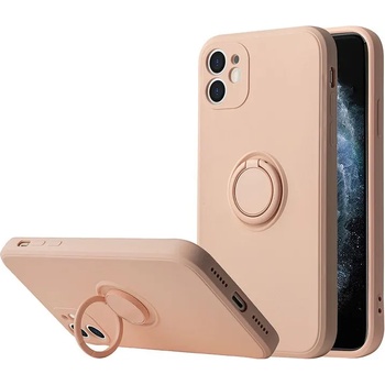 IPhone Кейс Vennus Silicone Ring за IPhone 11, Метален ринг, Защита около камерата, Светло розов (3507)