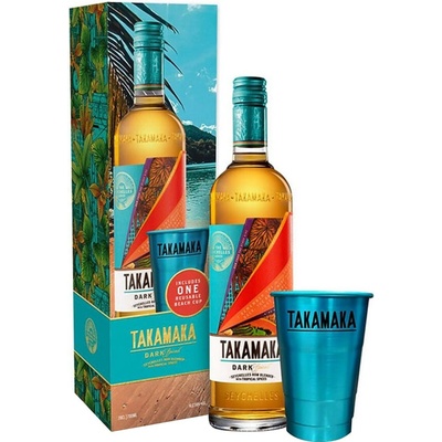 Takamaka Dark Spiced 38% 0,7 l ( darčekové balenie 1 plechový pohár)