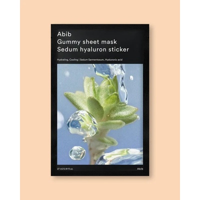 Abib Gummy Sheet Mask Sedum Hyaluron Sticker Plátýnková pleťová maska s kyselinou hyaluronovou 27 ml 1 ks