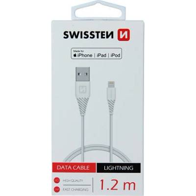 Swissten 71526501 USB / LIGHTNING MFi, 1,2m, bílý