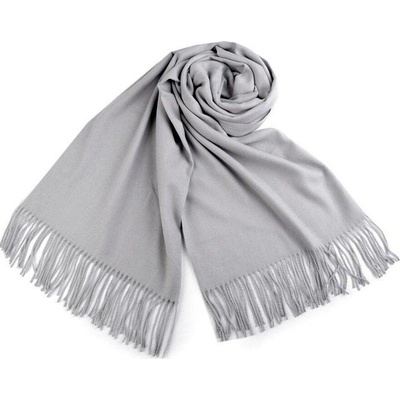 Šála typu pashmina s třásněmi 23 (04) šedá