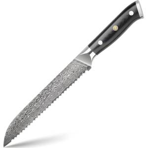 HARAHU Дамаски кухненски нож KX-42117 - Bread / Черен KP42117