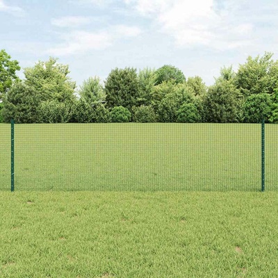 vidaXL Svařovaná drátěná plotovina s tyčkami 50 x 0,6 m Zelená