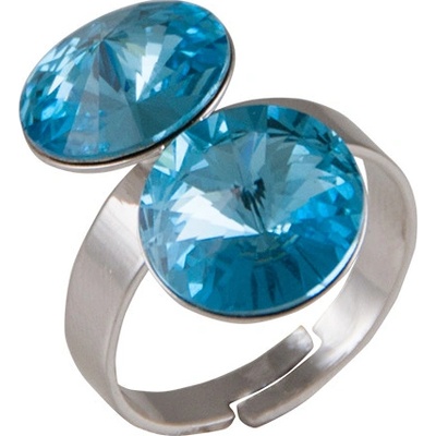 JSB prsten se Swarovski Elements Rivolli Aqua 5229