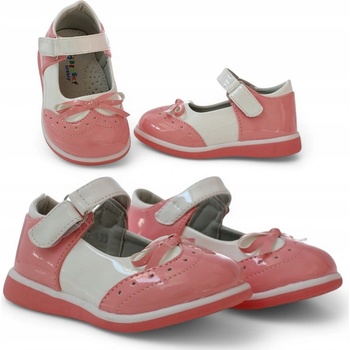 Dětské baleríny laky na suchý zip kožená vložka 6485