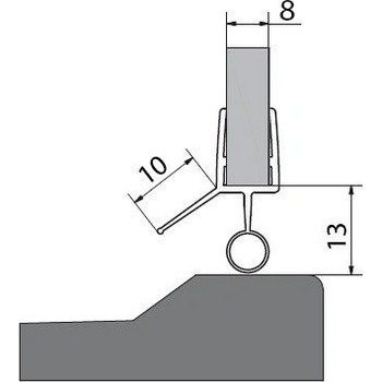 Polysan Akrylové tesnenie na dvere (okapnička) dĺžka 1000mm na 8mm sklo 309D-08