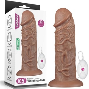 Lovetoy Реалистично извисяващо вибриращо дилдо 10, 5'' кафяво