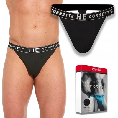 Cornette Pánske slipy Tanga High Emotion čierna